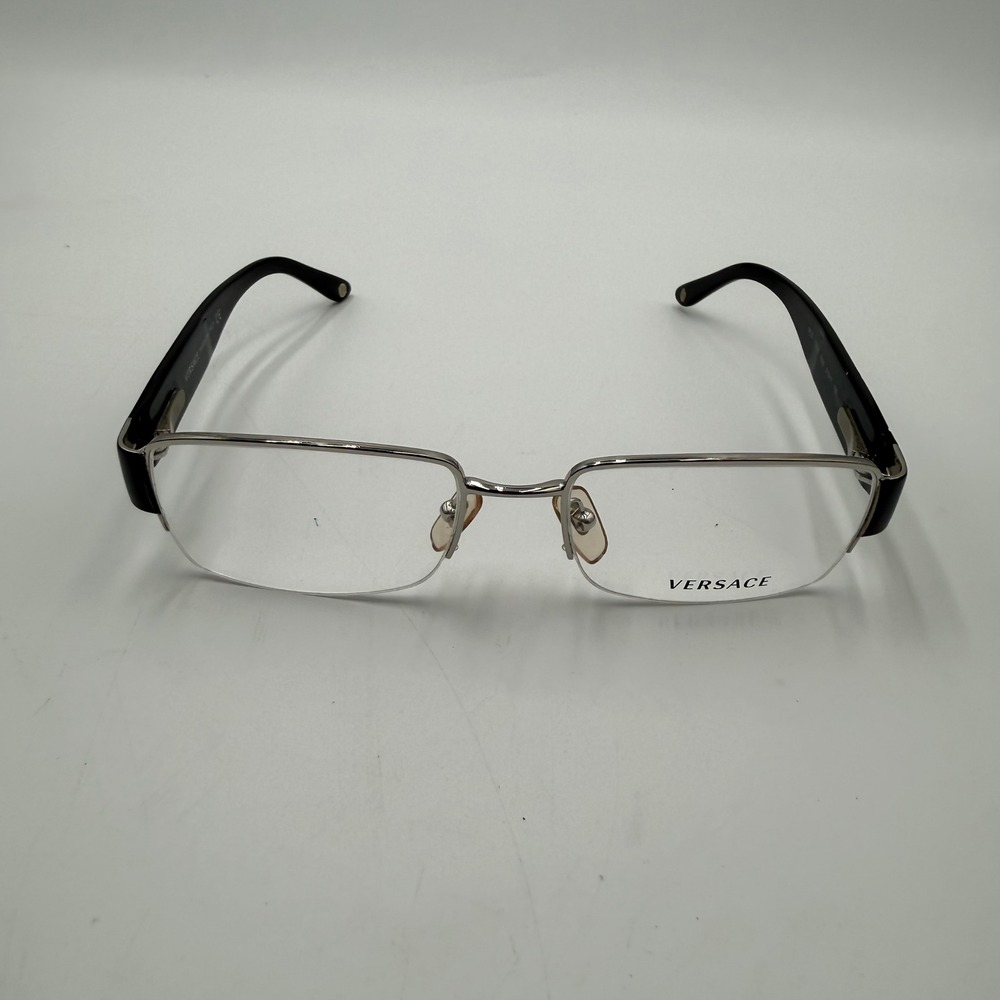 Versace MOD 1136-B 1000 Eyeglasses Frames Black Silver 51-17-135 Italy